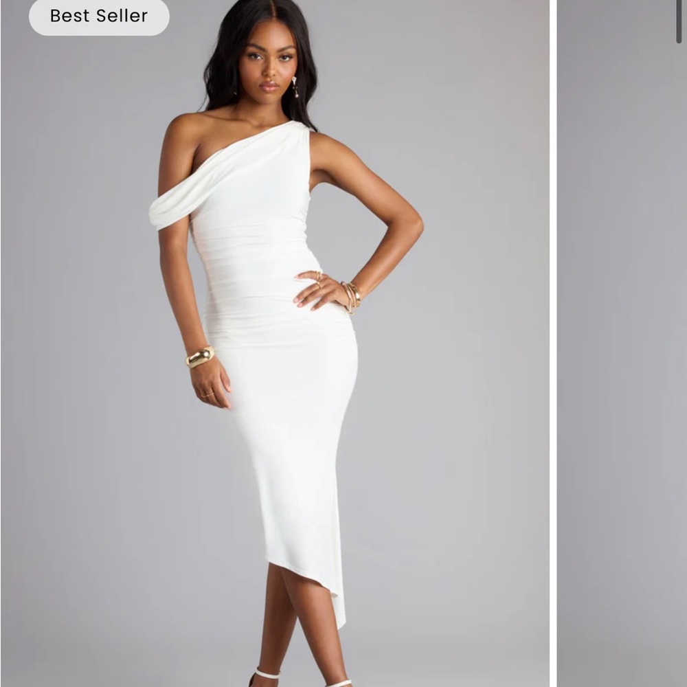 Windsor White One-Shoulder Dress